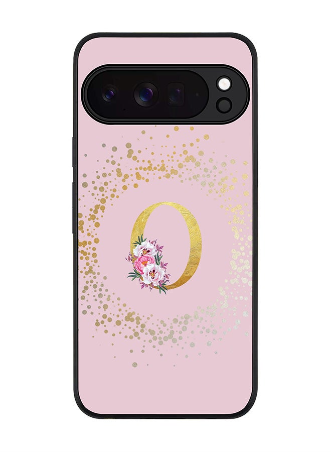 For Google Pixel 10 Pro Case,Slim fit Camera Protection, Shockproof Thin Phone cover  - Custom Monogram Floral - O  (Pink )